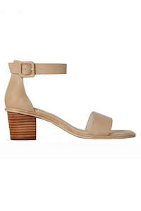 Heels: Mickee Nude Leather Ankle Strap Heel