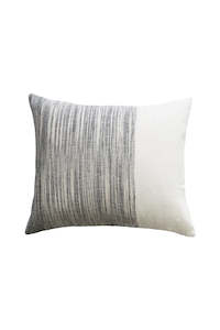 Cushions: Anderson Linen Black White + Grey Feather Inner EOL 45x55cm Rectangle Cushion