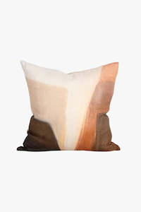 Cushions: Amelie Cream Terracotta Abstract Feather Inner EOL 50x50cm Cushion