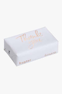 Thank You White with Gold Script Lemongrass Soap