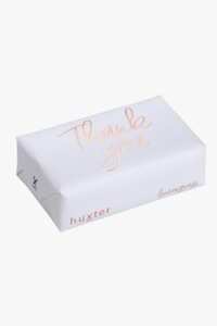 Huxter: Thank You White Rose Gold Foil Lemongrass Wrapped Soap Bar