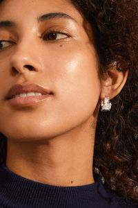 Pilgrim Jewellery: Willpower Wavy EOL Recycled Silver Plated Huggie Hoop Earrings