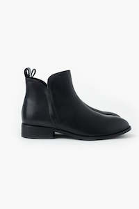 Boots: Douglas Black Leather Ankle Boot