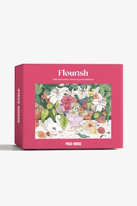 Flourish Pink Puzzle 1000pce by Laura Shallcrass