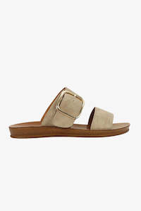 Slides: Doti Taupe Buckle Slide