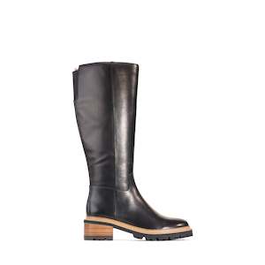 Lindetta Black High Leather Boot