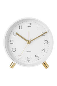 Lofty White 11cm Alarm Clock