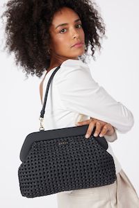 Sale 151: Ginny Black Braid Shoulder Bag