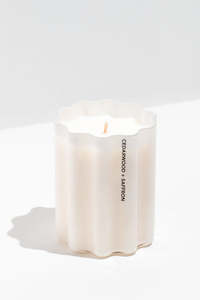 Cedarwood + Saffron White 300g 70hr Wave Candle
