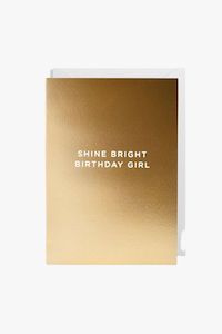 Cards Gift Wrapping: Shine Bright Birthday Girl Copper Small Greeting Card
