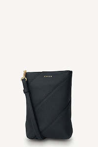 Maggie Black Bias Crossbody Bag
