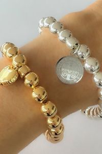 Luxe Gold Beaded with Coin Charm Bracelet