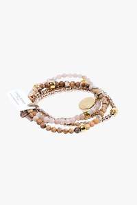 Cafe Au Lait Beaded Bracelet Set