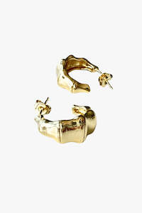 Bamboo Gold Hoop Earrings