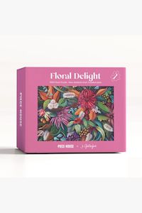 Floral Delight Pink Puzzle 1000pce by Jo Gallagher