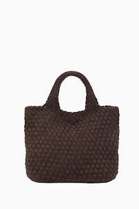 Ethical Edit: Cherie Chocolate Suede 2 Piece Woven Mini Bag