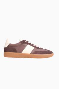 Sneakers: Antigo Cacao Suede Leather Stripe Casual Sneaker