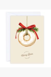 Cards Gift Wrapping: Merry Xmas Donut Wreath Greeting Card