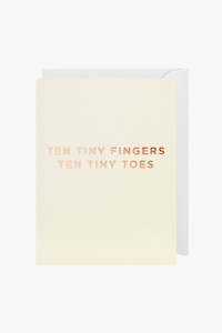 Ten Tiny Fingers Cream Small Greeting Card