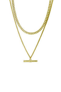 Gifts Under 100: Mara Double TBar Gold Necklace
