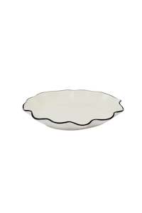 Winslow Ivory Black Wavy 14x2cm Ceramic Plate