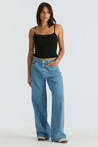 Precinct Blue Mid Slouch Petite Denim Jean