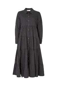 Sun & The Swoon Black Diamante LS Midi Dress