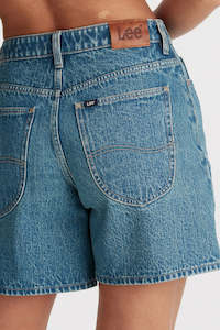 Indigo Pool Denim Mid Relaxed Short