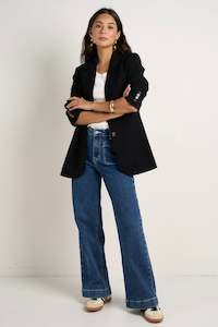 Bestie Black Crepe Relaxed Fit Blazer
