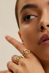 Ania Haie: Twisted Wave Adjustable EOL Gold Ring