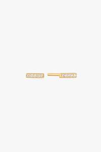 Glam Rock Gold Bar Stud EOL Earrings