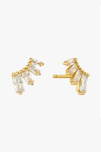 Ania Haie: Glow Getter Crystal Gold Bar Stud EOL Earrings