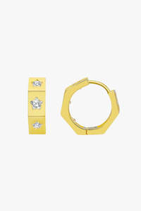 Whistledown Starburst Gold Hoop Earrings
