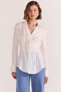 Amara White Pintuck Shirt