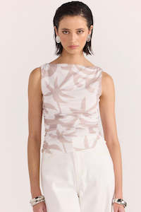 Staple The Label: Celeste Beige Floral Mesh Top