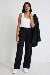 Get The Set: Sister Black Textured Wide Leg Pants