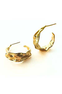 Solta Gold Organic Hoop Earrings