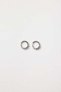 Zig Zag Sparkle Rhodium Huggie