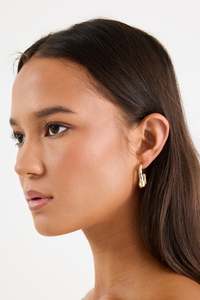 Gifts Under 75: Organic Wavy Hook Gold Stud Earring