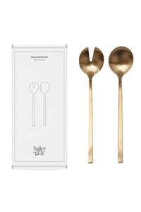 Gifts Under 50: Matte Gold Salad Server Set