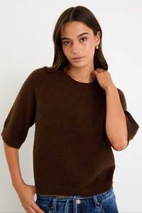 Ethical Fair: Assemble Chocolate Alpaca Blend Raglan Knit Tee