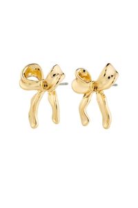 Cassian Recycled Gold Plated Bow Stud Earrings