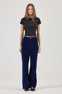 Ethical Fair: Sailor Marine Blue Deco Wide Long Cord Pant