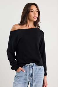 Ethical Fair: Reverb Black Off Shoulder Jumper