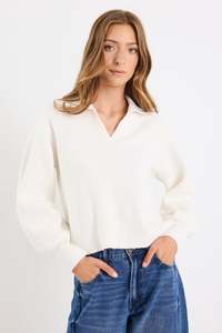 Ethical Fair: Truth Ivory Collar Chunky Knit Jumper