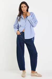 Signature Blue Oxford Oversized Shirt