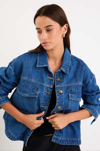 Back In Stock: Echo Storm Blue Patch Pocket Denim Jacket