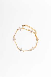 Gifts Under 100: Sparkle Star Charm 14k Gold Plate Bracelet