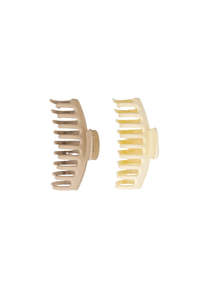 Gifts Under 50: Cream Neutral 2 PC Claw Clips