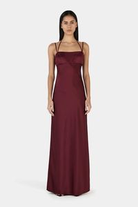 Sale 151: Talulah Burgundy Satin Strappy Maxi Dress